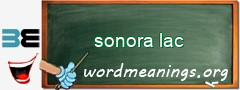 WordMeaning blackboard for sonora lac